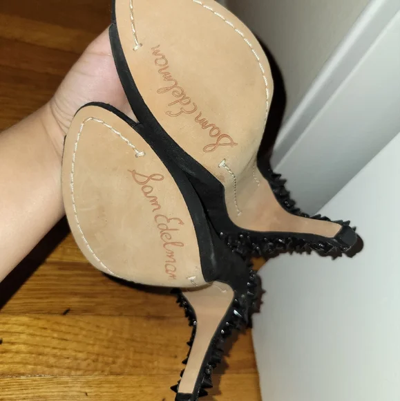Sam Edelman peep toe studded heels - Picture 4 of 5
